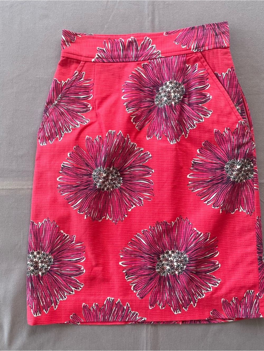Lilly Pulitzer Womens Sz 0 Pink Floral Pencil Knee Length Skirt With Pockets GUC